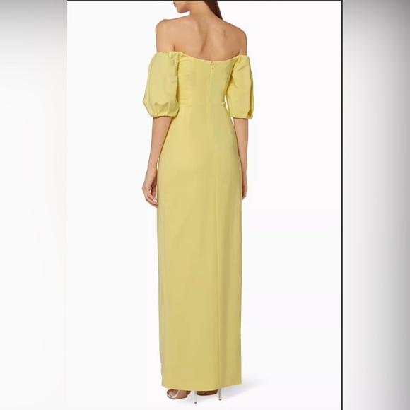 NWOT Cushnie Et Ochs Yellow Citron Reina Off Shoulder Maxi Dress Size Small/ 4 - Picture 11 of 12